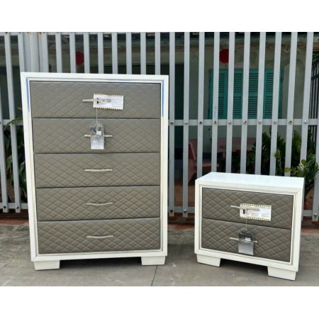 New Classic : Tủ 05 Ngăn + Mặt Hộc Tủ Bọc Nệm Da